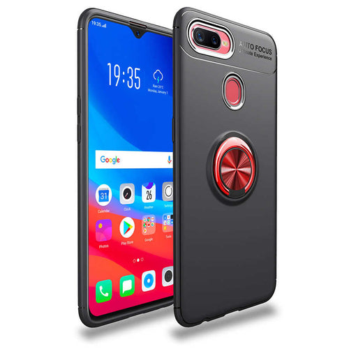 Oppo A12 Kılıf Zore Ravel Silikon Kılıf - Siyah-Kırmızı