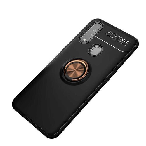 Oppo A31 Kılıf Zore Ravel Silikon Kılıf - Siyah-Rose Gold