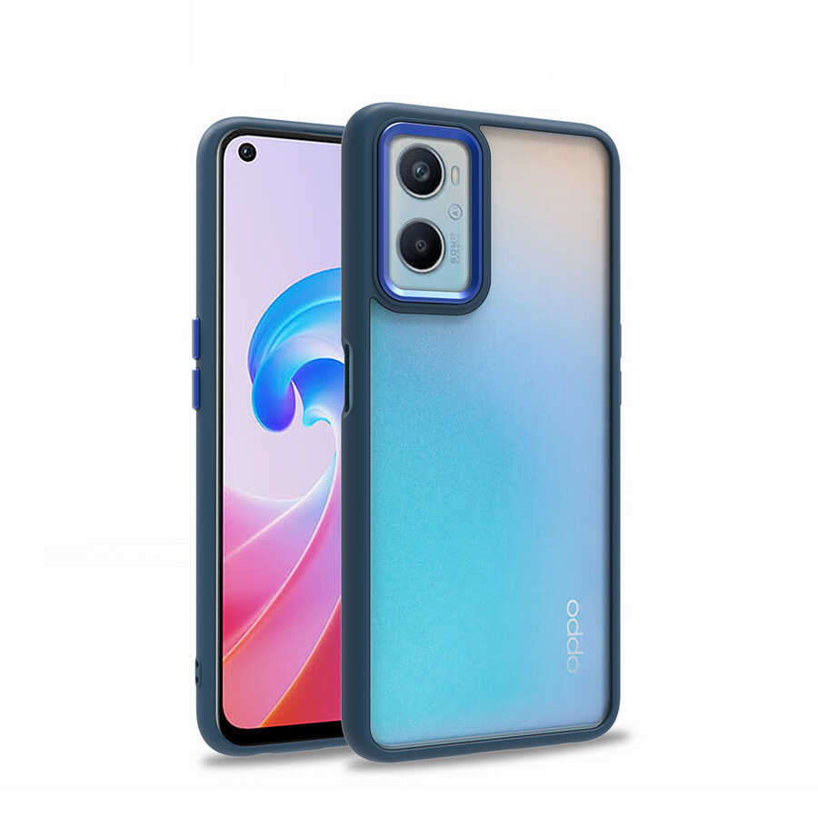 Oppo A36 Kılıf Zore Flora Kılıf - Mavi