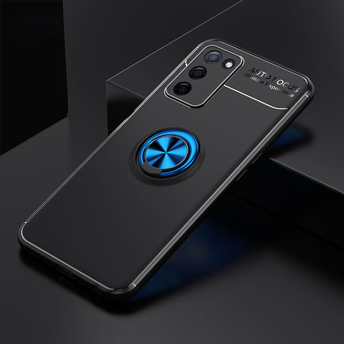 Oppo A55 5G Kılıf Zore Ravel Silikon Kılıf - Siyah-Mavi