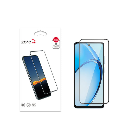 Oppo A60 Zore Kenarları Kırılmaya Dayanıklı Cam Ekran Koruyucu - Siyah