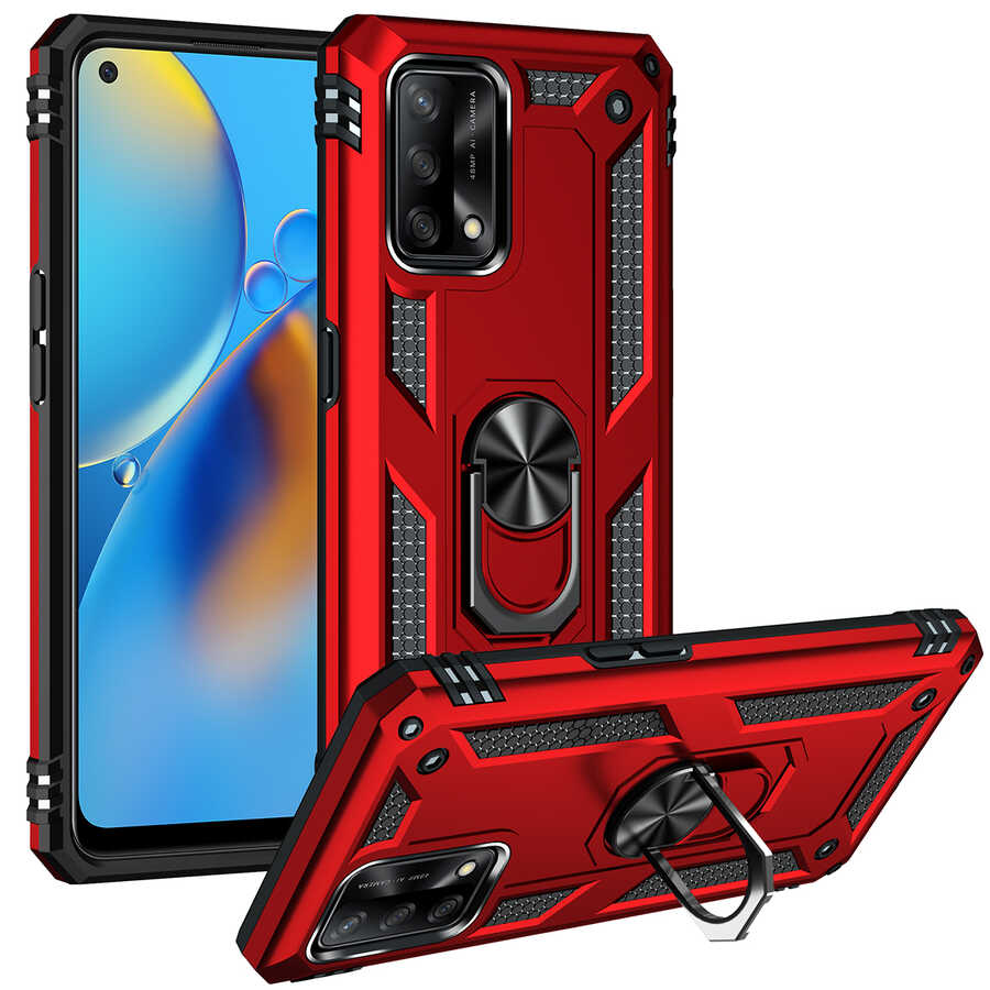 Oppo A74 4G Kılıf Zore Vega Kılıf - Kırmızı