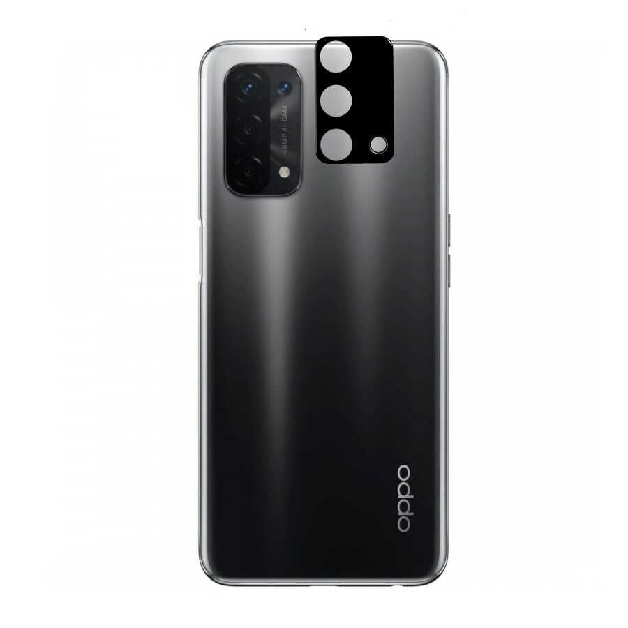 Oppo A74 4G Zore 3D Kamera Camı - Siyah