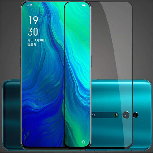 Oppo Reno 10X Zoom Zore Kenarları Kırılmaya Dayanıklı Cam Ekran Koruyucu - Siyah