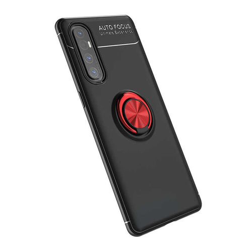 Oppo Reno 3 Pro 5G Kılıf Zore Ravel Silikon Kılıf - Siyah-Kırmızı