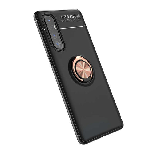 Oppo Reno 3 Pro 5G Kılıf Zore Ravel Silikon Kılıf - Siyah-Rose Gold