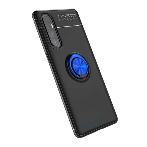 Oppo Reno 3 Pro 5G Kılıf Zore Ravel Silikon Kılıf - Siyah-Mavi