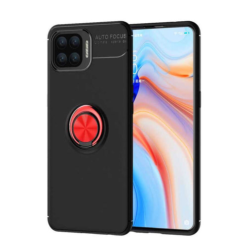 Oppo Reno 4 Lite Kılıf Zore Ravel Silikon Kılıf - Siyah-Kırmızı