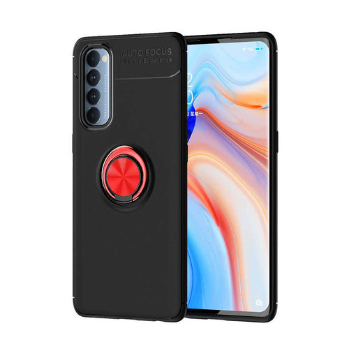 Oppo Reno 4 Pro 4G Kılıf Zore Ravel Silikon Kılıf - Siyah-Kırmızı
