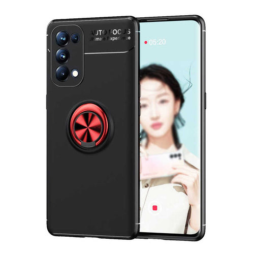 Oppo Reno 5 Pro 5G Kılıf Zore Ravel Silikon Kılıf - Siyah-Kırmızı