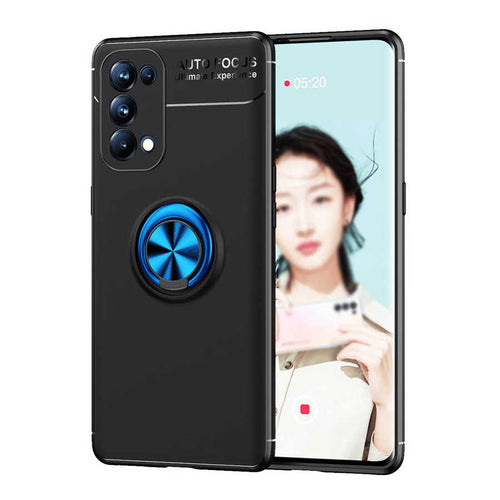 Oppo Reno 5 Pro 5G Kılıf Zore Ravel Silikon Kılıf - Siyah-Mavi