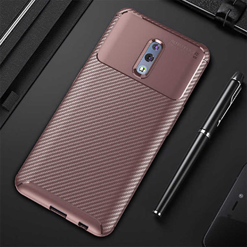 Oppo Reno Kılıf Zore Negro Silikon Kılıf - Kahverengi