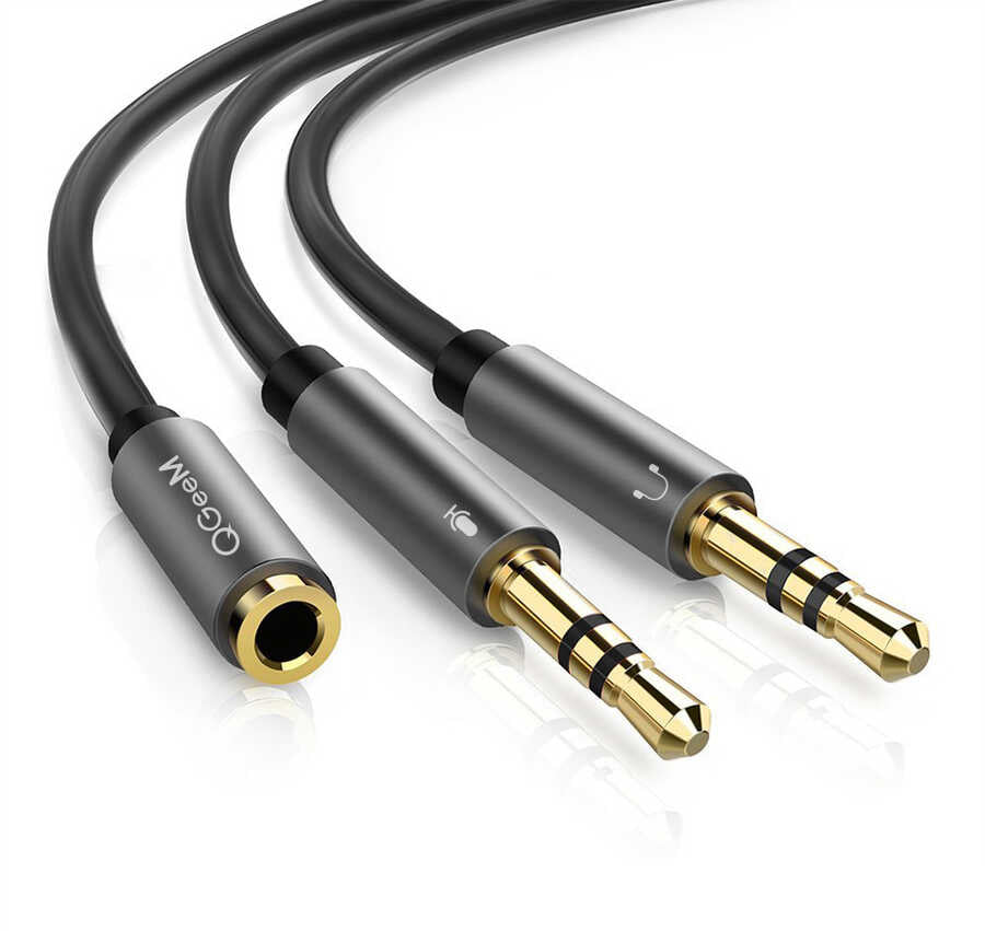 Qgeem QG-AU06 3.5mm Çoğaltıcı Audio Kablo - Siyah