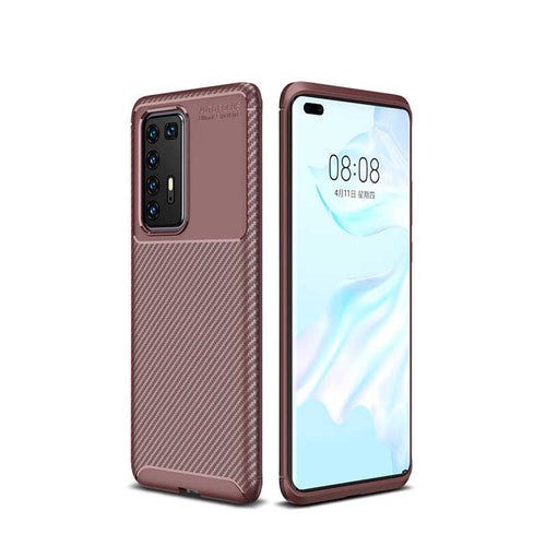 Huawei P40 Pro Kılıf Zore Negro Silikon Kılıf - Kahverengi