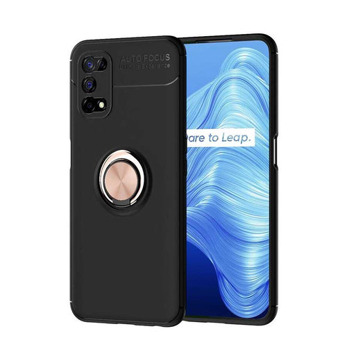 Realme 7 Pro Kılıf Zore Ravel Silikon Kılıf - Siyah-Rose Gold
