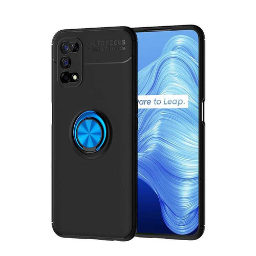 Realme 7 Pro Kılıf Zore Ravel Silikon Kılıf - Siyah-Mavi