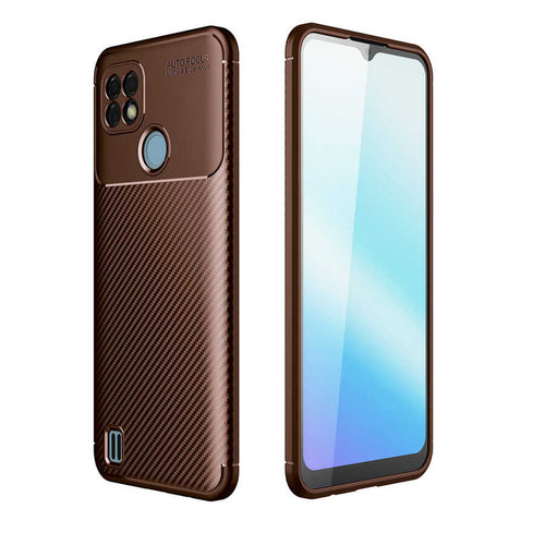 Realme C21 Kılıf Zore Negro Silikon Kılıf - Kahverengi