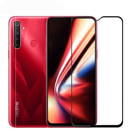 Realme C3 Zore Kenarları Kırılmaya Dayanıklı Cam Ekran Koruyucu - Siyah