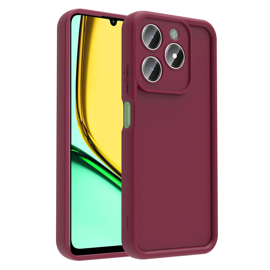 Realme C61 Kılıf Kamera Korumalı Zore Ananas Kılıf - Mürdüm