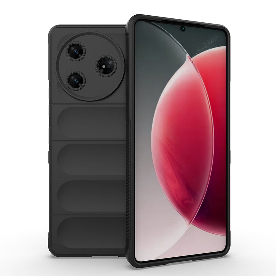 Tecno Spark 30 Pro Kılıf Esnek TPU Oyuklu Arka Yüzey Tasarımlı Zore Etnik Silikon Kılıf - Siyah