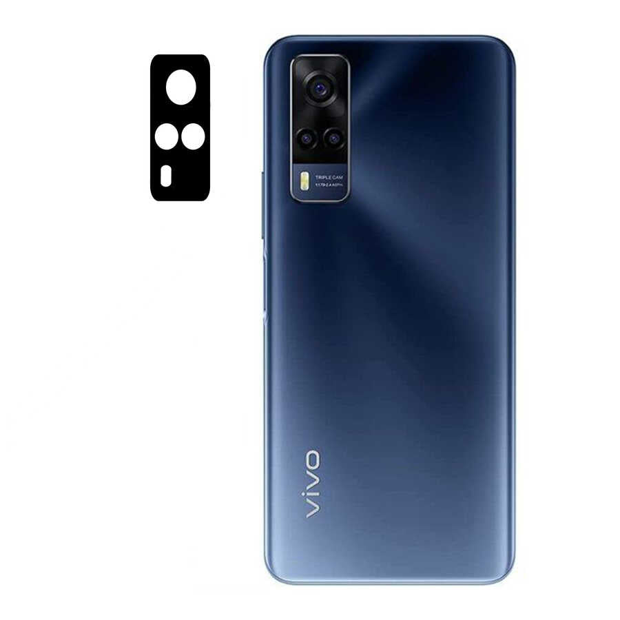 Vivo Y53S 4G Zore 3D Kamera Camı - Siyah