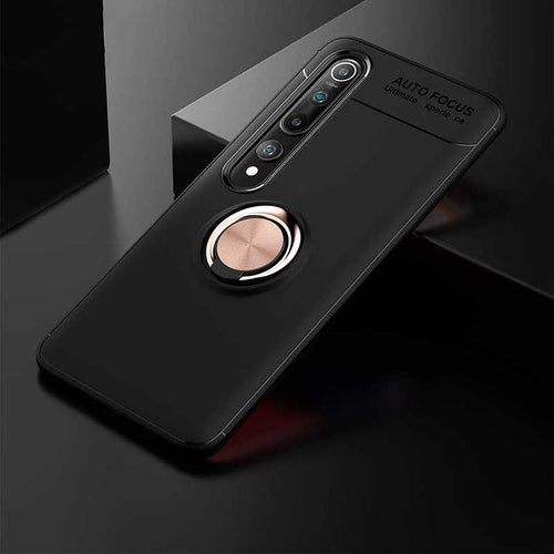 Xiaomi Mi 10 Kılıf Zore Ravel Silikon Kılıf - Siyah-Rose Gold