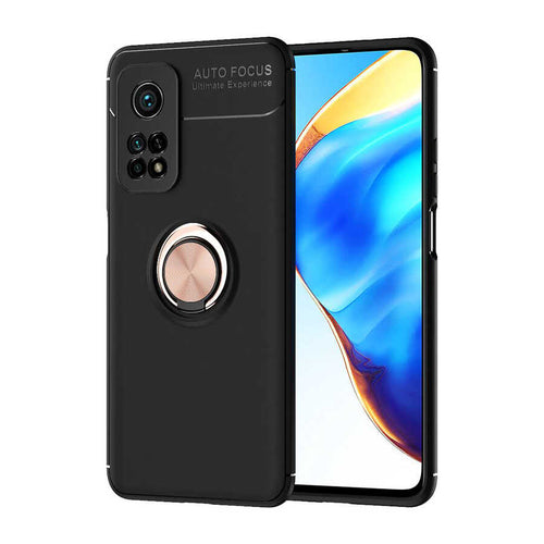 Xiaomi Mi 10T Pro 5G Kılıf Zore Ravel Silikon Kılıf - Siyah-Rose Gold