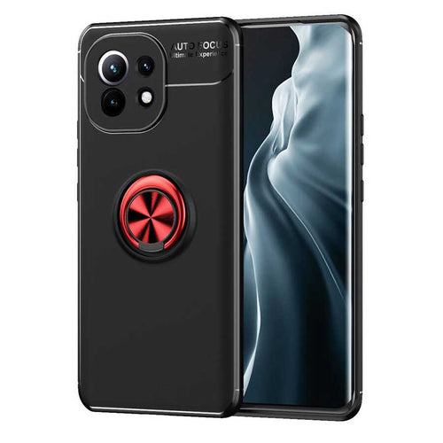 Xiaomi Mi 11 Kılıf Zore Ravel Silikon Kılıf - Siyah-Kırmızı