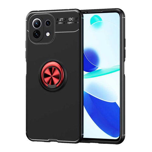 Xiaomi Mi 11 Lite Kılıf Zore Ravel Silikon Kılıf - Siyah-Kırmızı