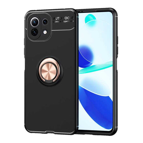 Xiaomi Mi 11 Lite Kılıf Zore Ravel Silikon Kılıf - Siyah-Rose Gold