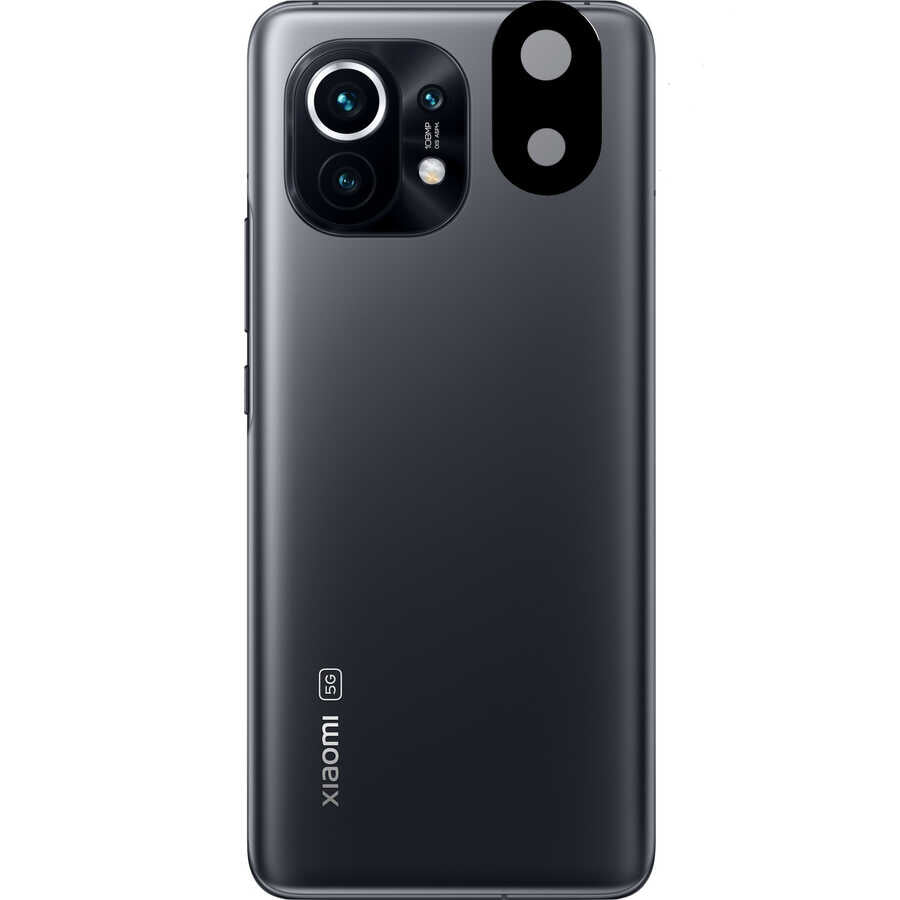 Xiaomi Mi 11 Zore 3D Kamera Camı - Siyah