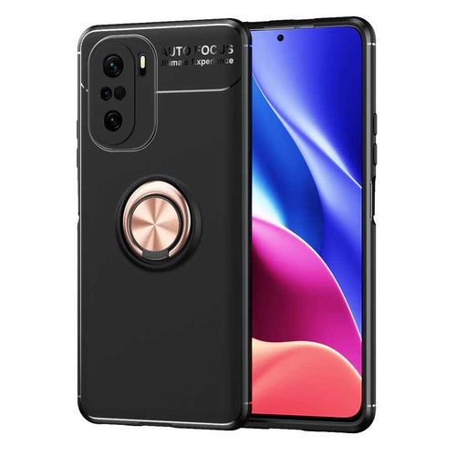 Xiaomi Mi 11İ Kılıf Zore Ravel Silikon Kılıf - Siyah-Rose Gold