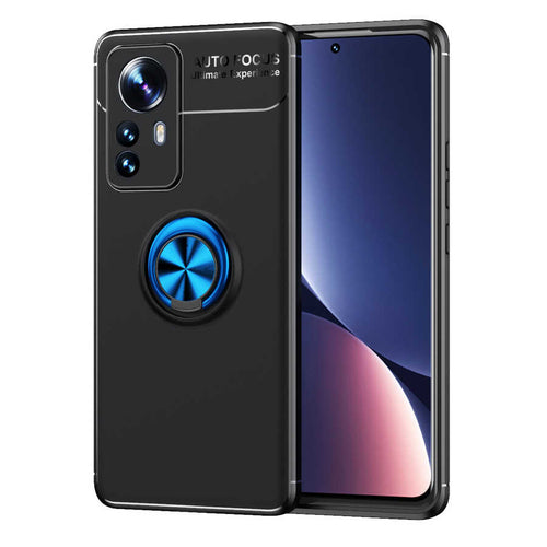 Xiaomi Mi 12 Kılıf Zore Ravel Silikon Kılıf - Siyah-Mavi