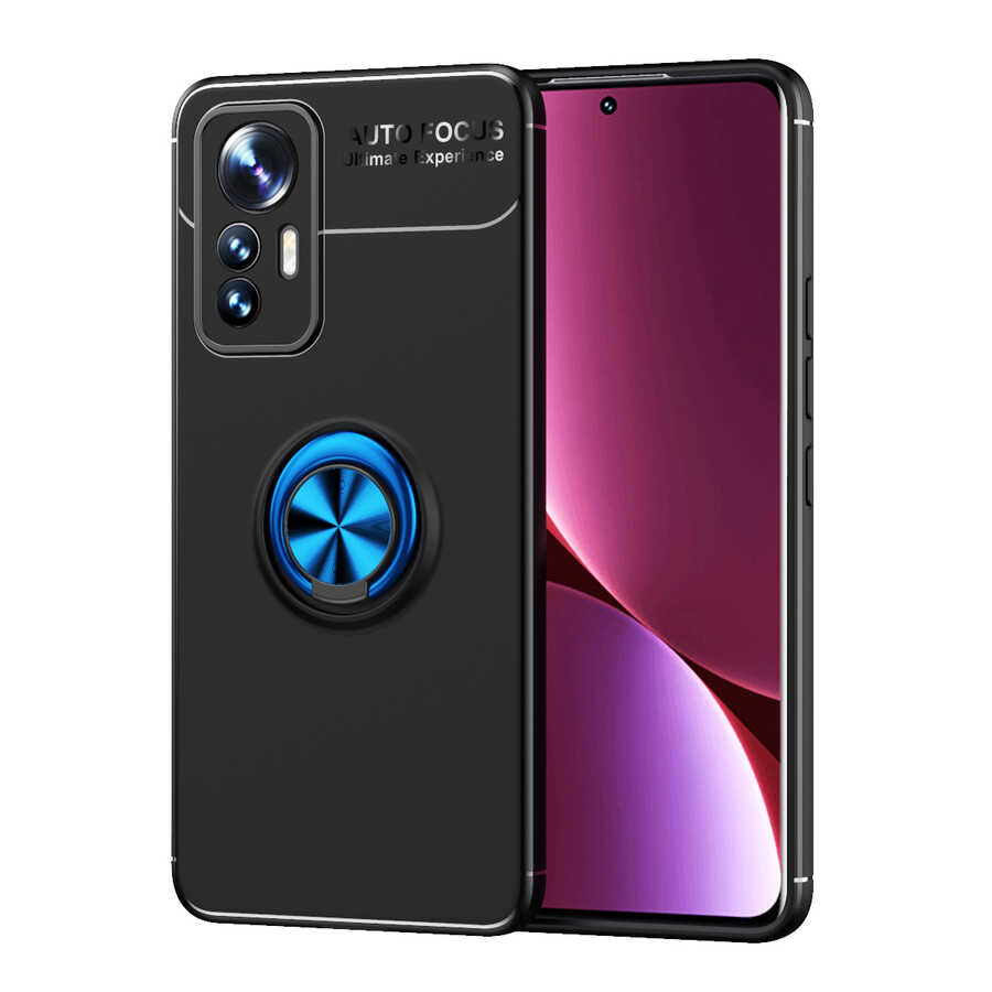 Xiaomi Mi 12 Lite Kılıf Zore Ravel Silikon Kılıf - Siyah-Mavi