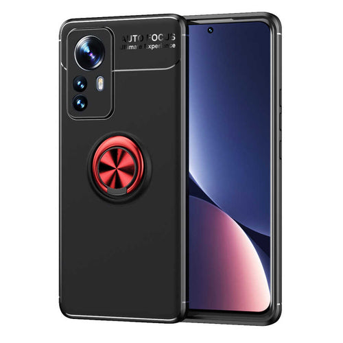 Xiaomi Mi 12 Pro Kılıf Zore Ravel Silikon Kılıf - Siyah-Kırmızı