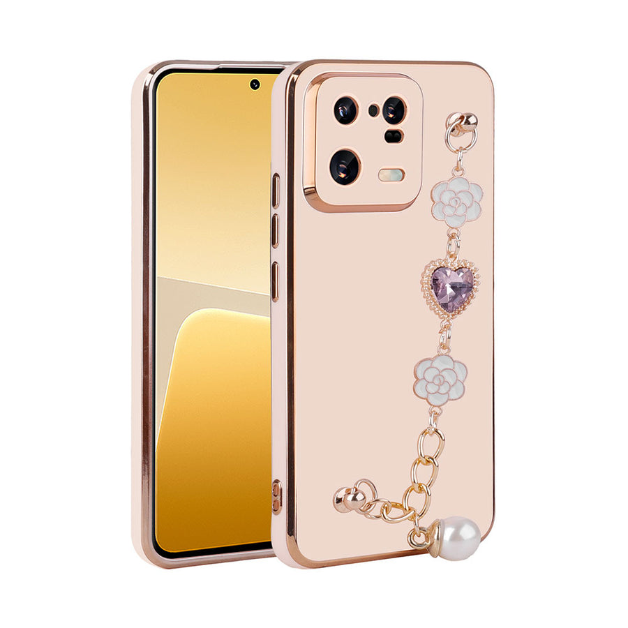 Xiaomi Mi 13 Pro Kılıf El Tutamaçlı Kamera Korumalı Zore Taka Silikon Kılıf - Pembe