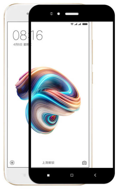 Xiaomi Mi 5x Zore Kenarları Kırılmaya Dayanıklı Cam Ekran Koruyucu - Siyah