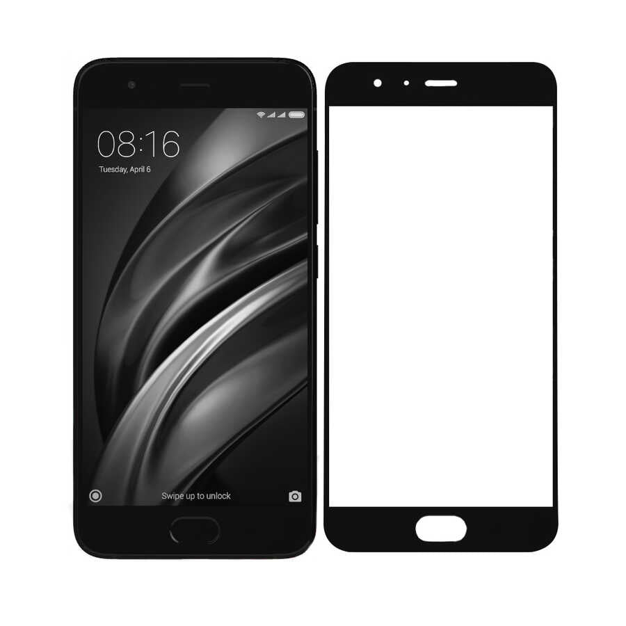 Xiaomi Mi 6 Davin 5D Cam Ekran Koruyucu - Siyah