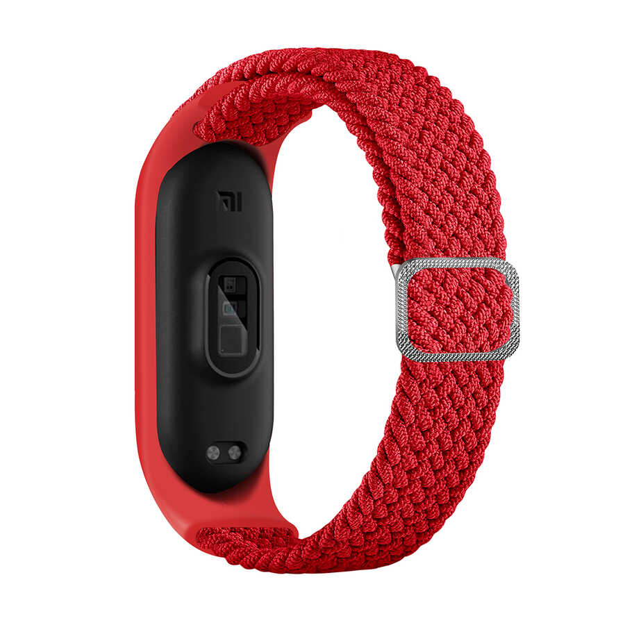 Xiaomi Mi Band 6 KRD-49 Örgü Kordon - Kırmızı
