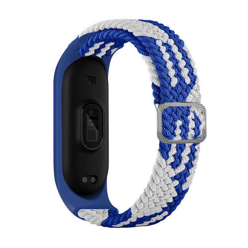 Xiaomi Mi Band 6 KRD-49 Örgü Kordon - Mavi-Beyaz