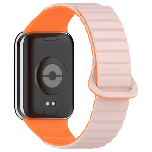 Xiaomi Mi Band 8 Pro Silikon Kordon Zore KRD-105 Strap Kayış - Pembe-Turuncu