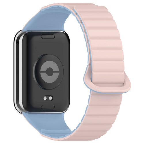 Xiaomi Mi Band 8 Pro Silikon Kordon Zore KRD-105 Strap Kayış - Pembe-Mavi