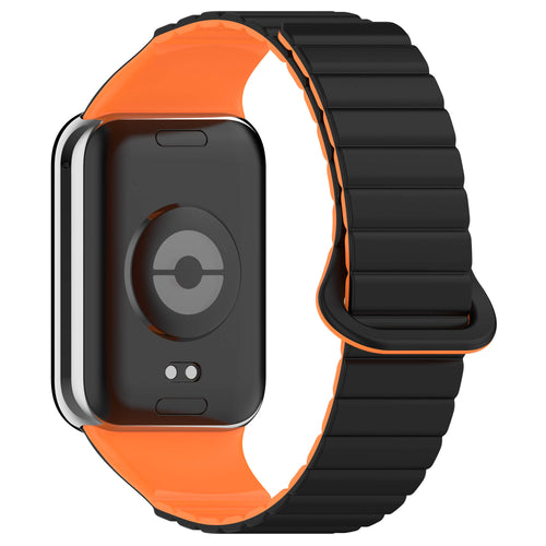 Xiaomi Mi Band 8 Pro Silikon Kordon Zore KRD-105 Strap Kayış - Siyah-Turuncu