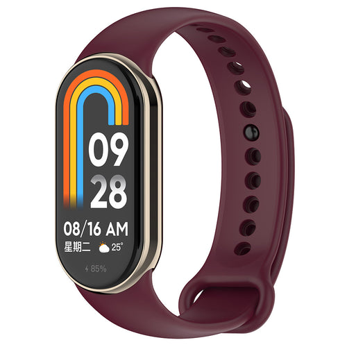 Xiaomi Mi Band 9 Serisi Klasik Kordon Silikon Strap Kayış - Koyu Kırmızı