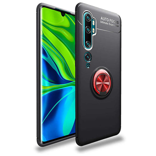 Xiaomi Mi Note 10 Kılıf Zore Ravel Silikon Kılıf - Siyah-Kırmızı