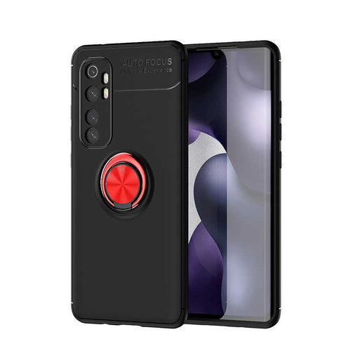 Xiaomi Mi Note 10 Lite Kılıf Zore Ravel Silikon Kılıf - Siyah-Kırmızı