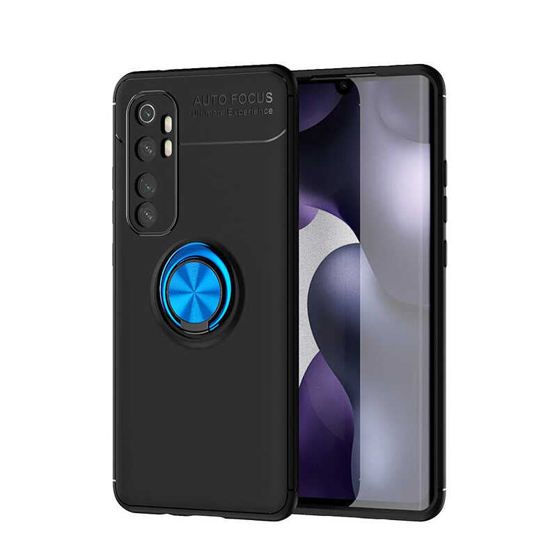 Xiaomi Mi Note 10 Lite Kılıf Zore Ravel Silikon Kılıf - Siyah-Mavi