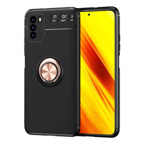 Xiaomi Poco M3 Kılıf Zore Ravel Silikon Kılıf - Siyah-Rose Gold