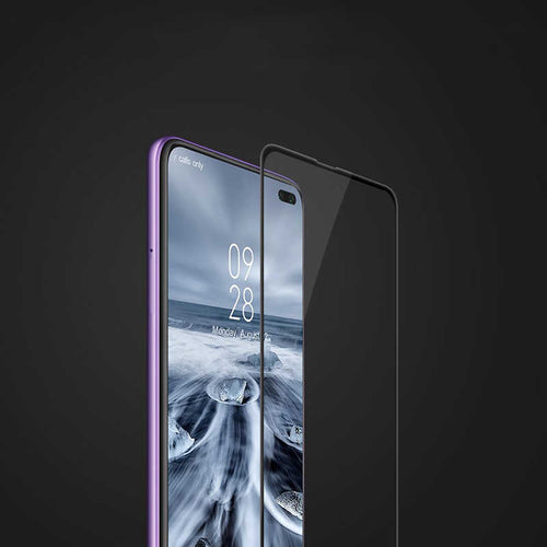 Xiaomi Poco X2 Zore Kenarları Kırılmaya Dayanıklı Cam Ekran Koruyucu - Siyah