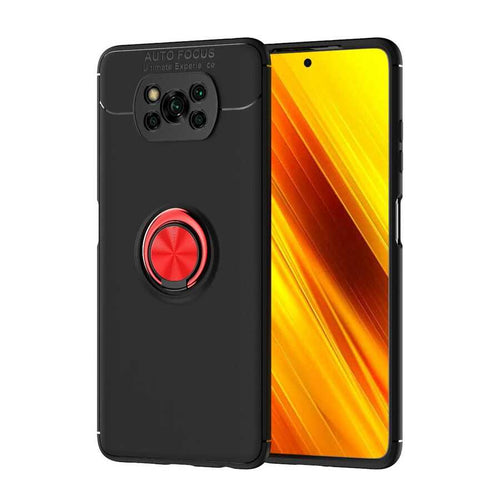 Xiaomi Poco X3 Kılıf Zore Ravel Silikon Kılıf - Siyah-Kırmızı